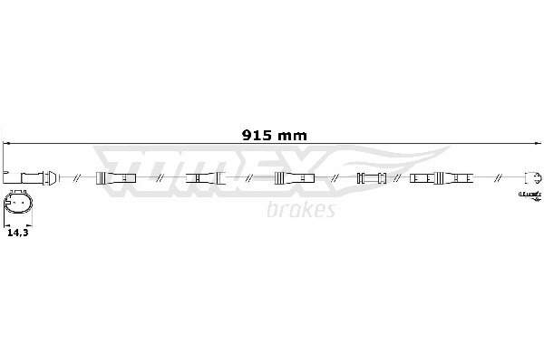 TOMEX Brakes TX 31-19 Výstražný kontakt, opotrebenie brzdového obloženia
